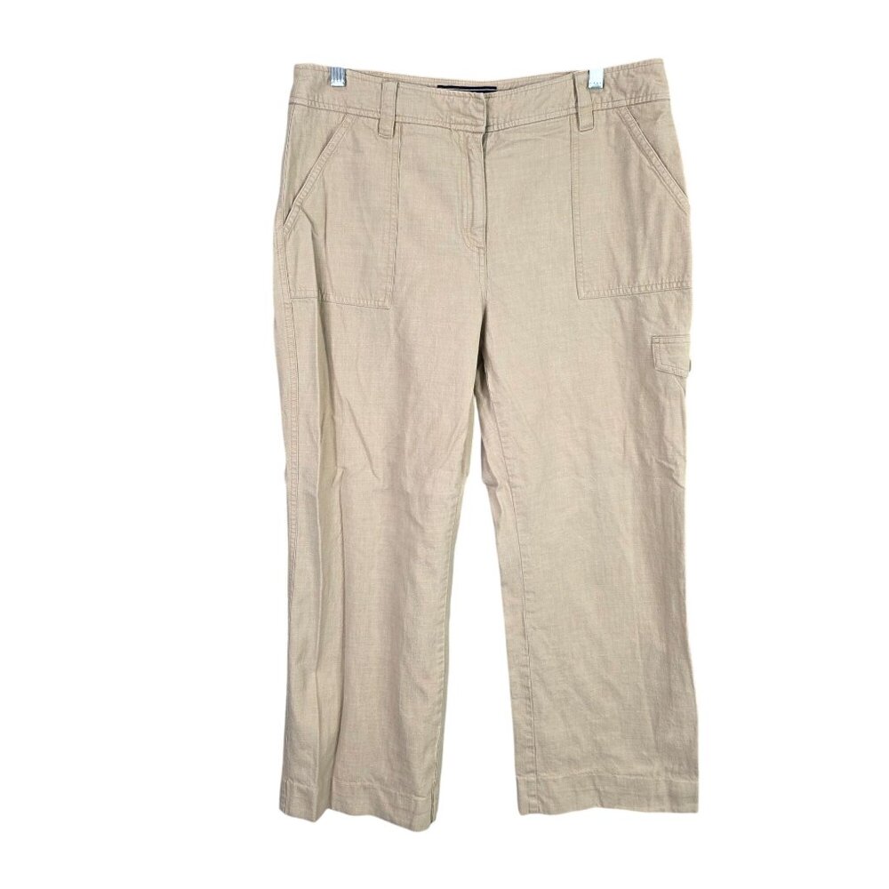 Womens Jones Wear Sport Beige Pants 100% Cotton High Rise Size 12